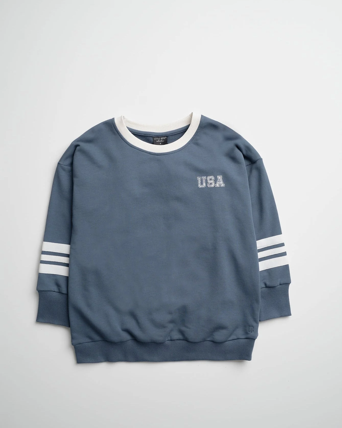 Adult USA Lightweight Crewneck - Worn Indigo - Image 3