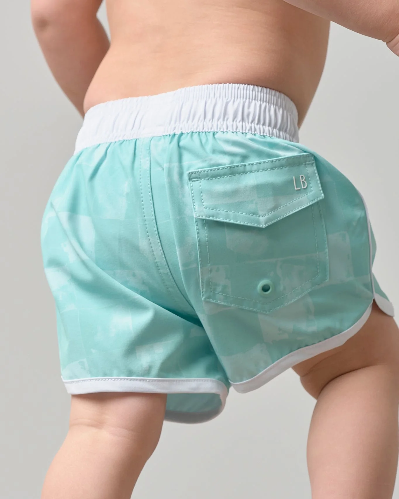 Boy's Swim Short - Mint Check - Image 2