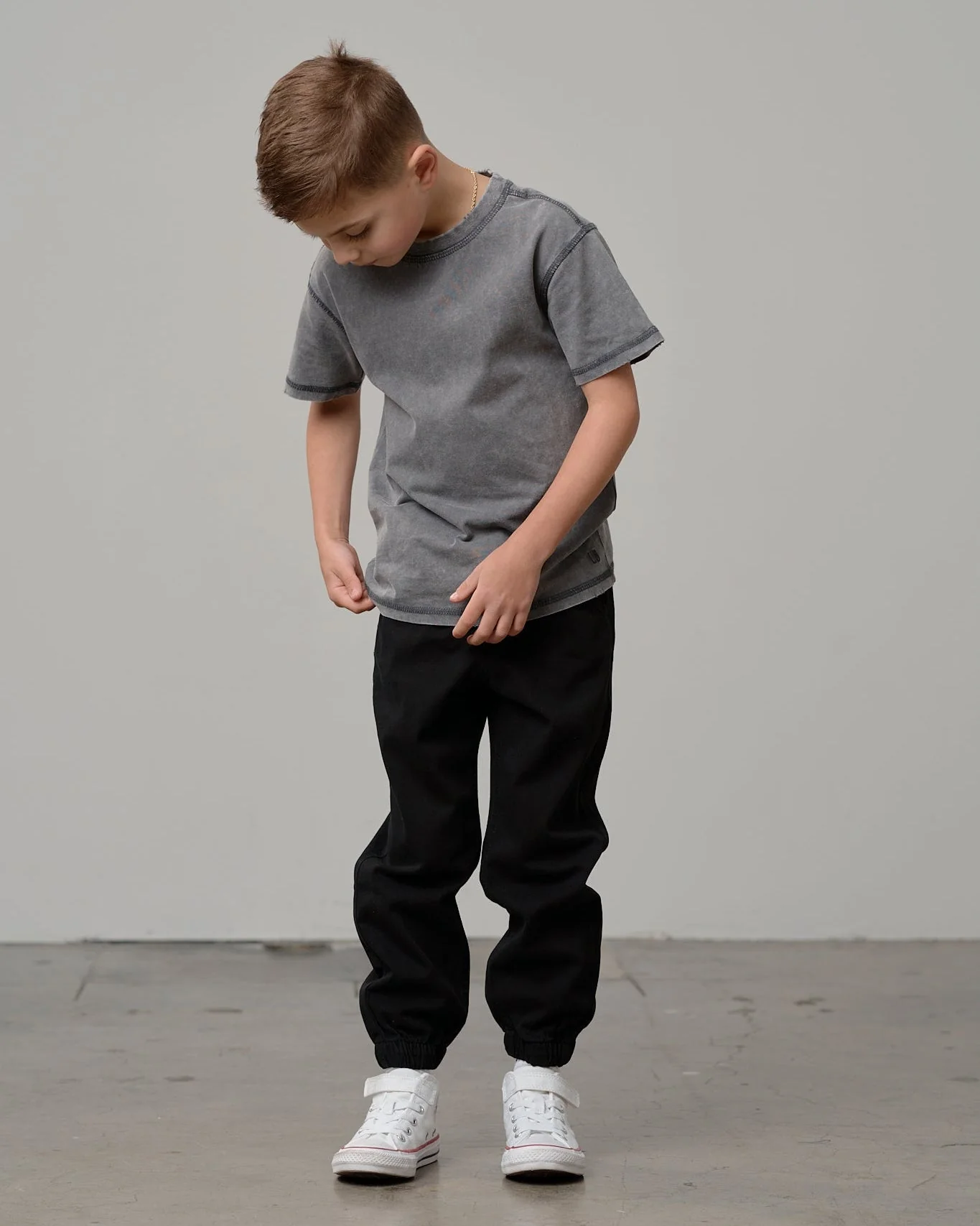Cotton Twill Jogger - Black