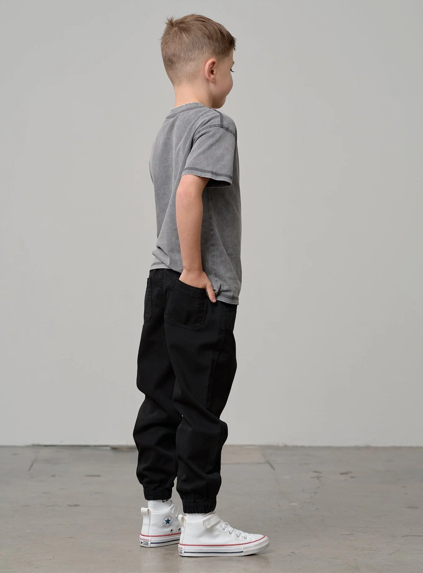 Cotton Twill Jogger - Black - Image 4