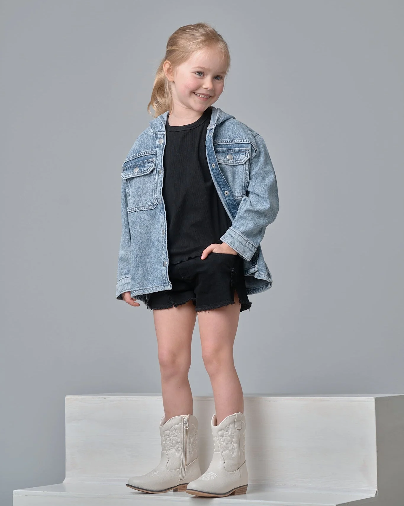 Denim Shorties - Black Wash - Image 8