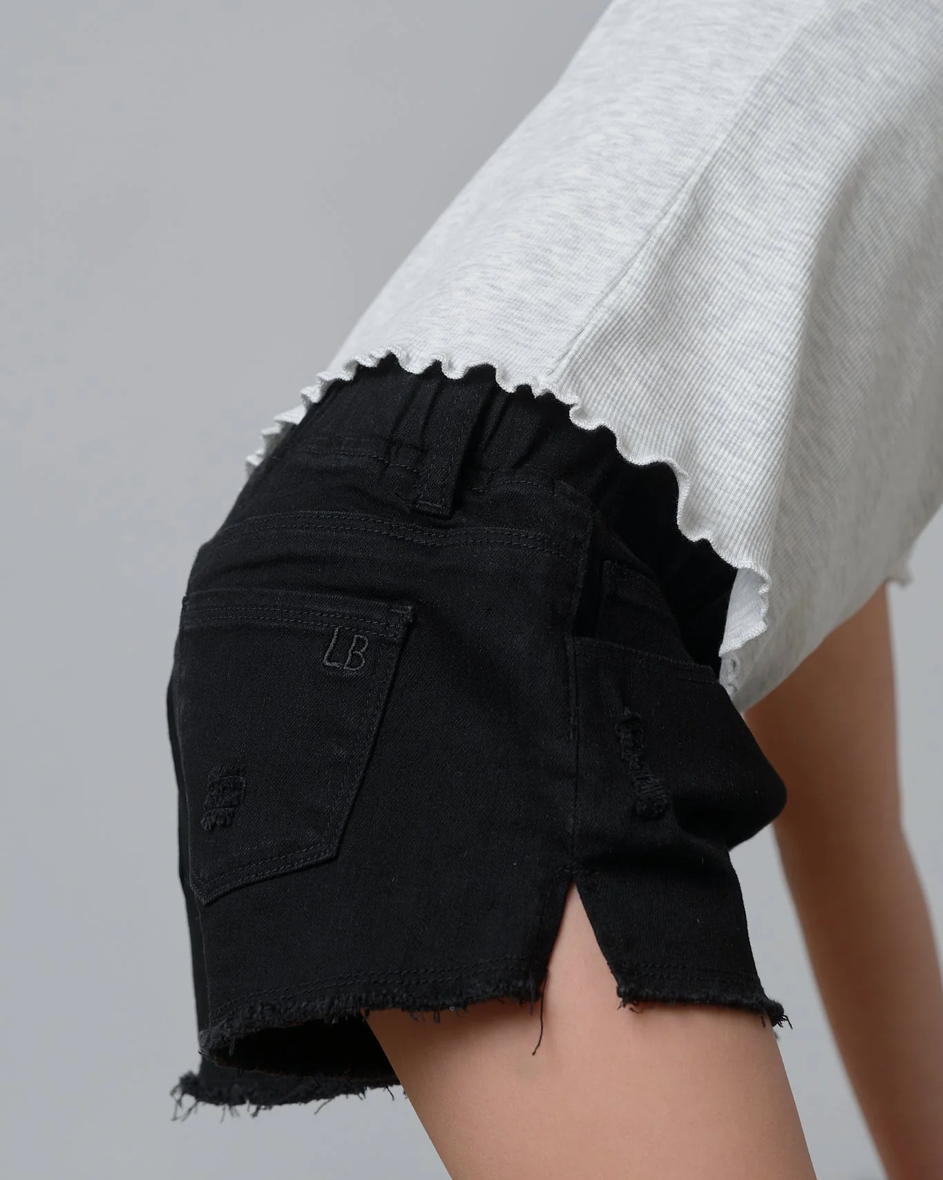 Denim Shorties - Black Wash - Image 9