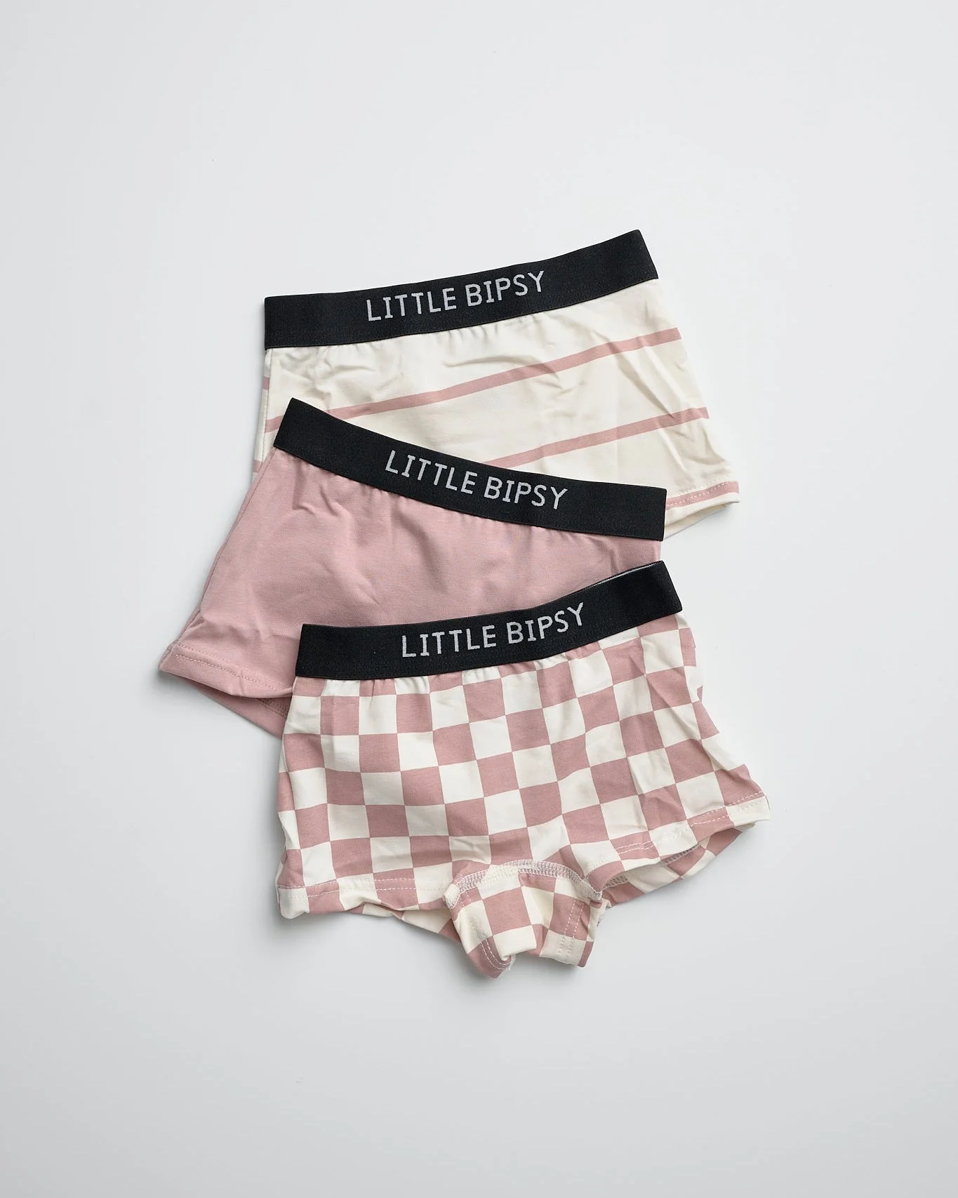 Girl's Boxer Brief 3-Pack - Dusty Rosewood Check Mix - Image 2