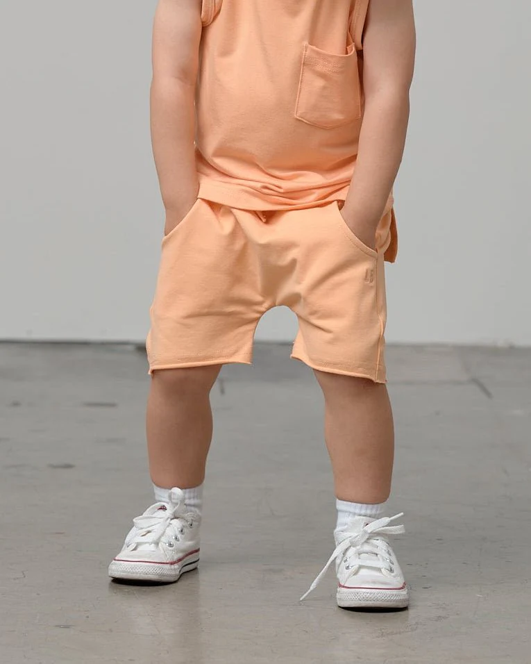Raw Edge Harem Short - Melon