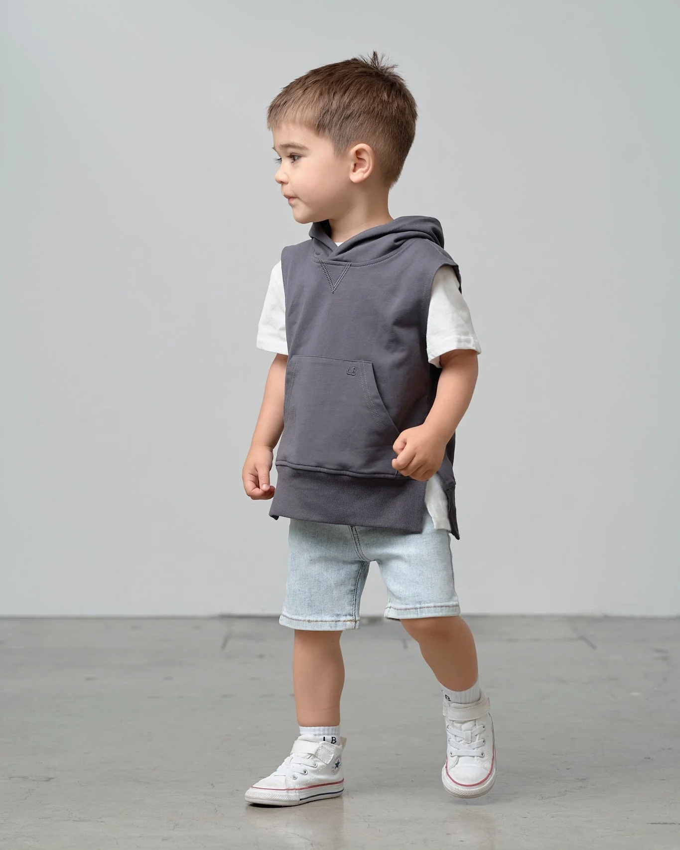 Sleeveless Hoodie - Iron