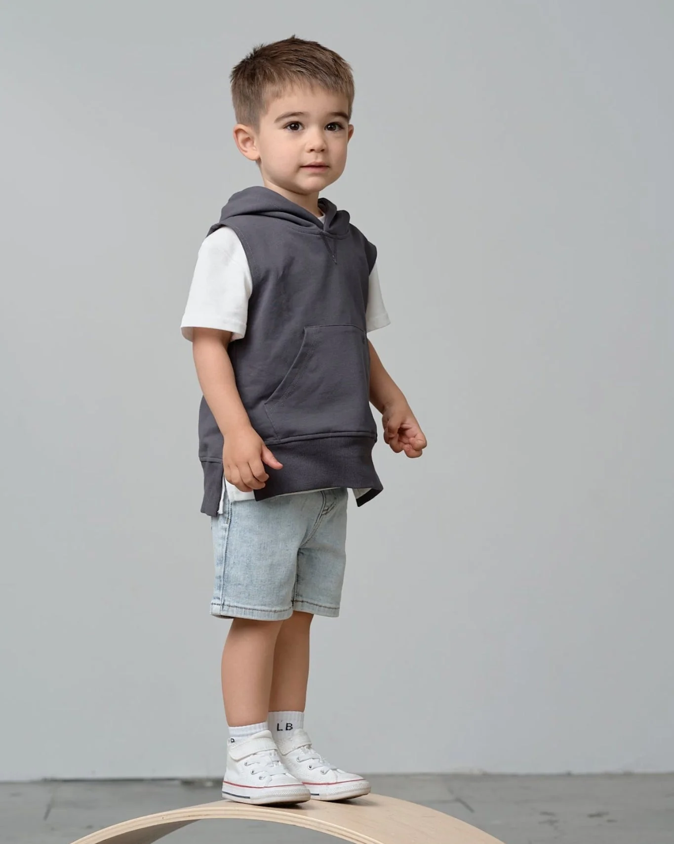 Sleeveless Hoodie - Iron - Image 5