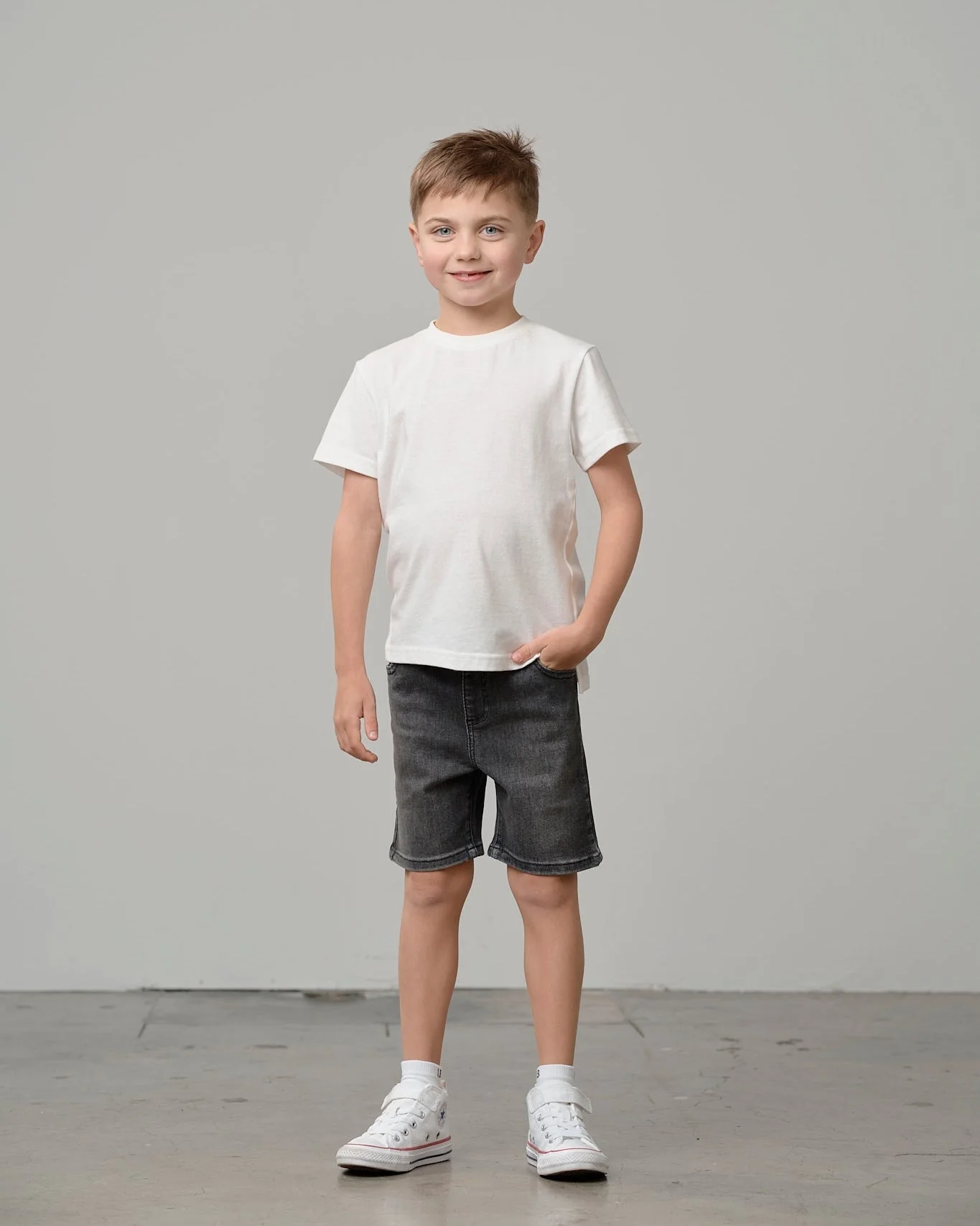 Straight Denim Short - Black Wash - Image 5