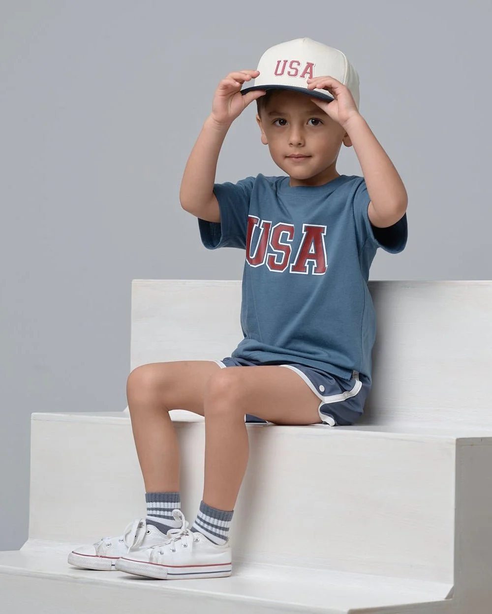 USA Elevated Tee - Worn Indigo - Image 4