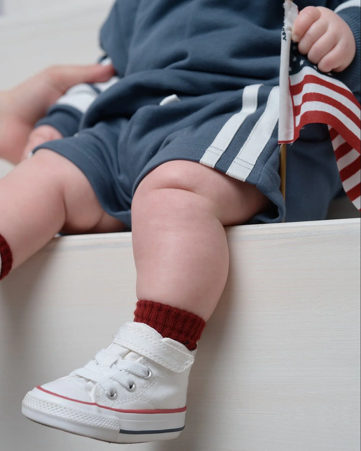 White Stripe Short - Worn Indigo - Image 10