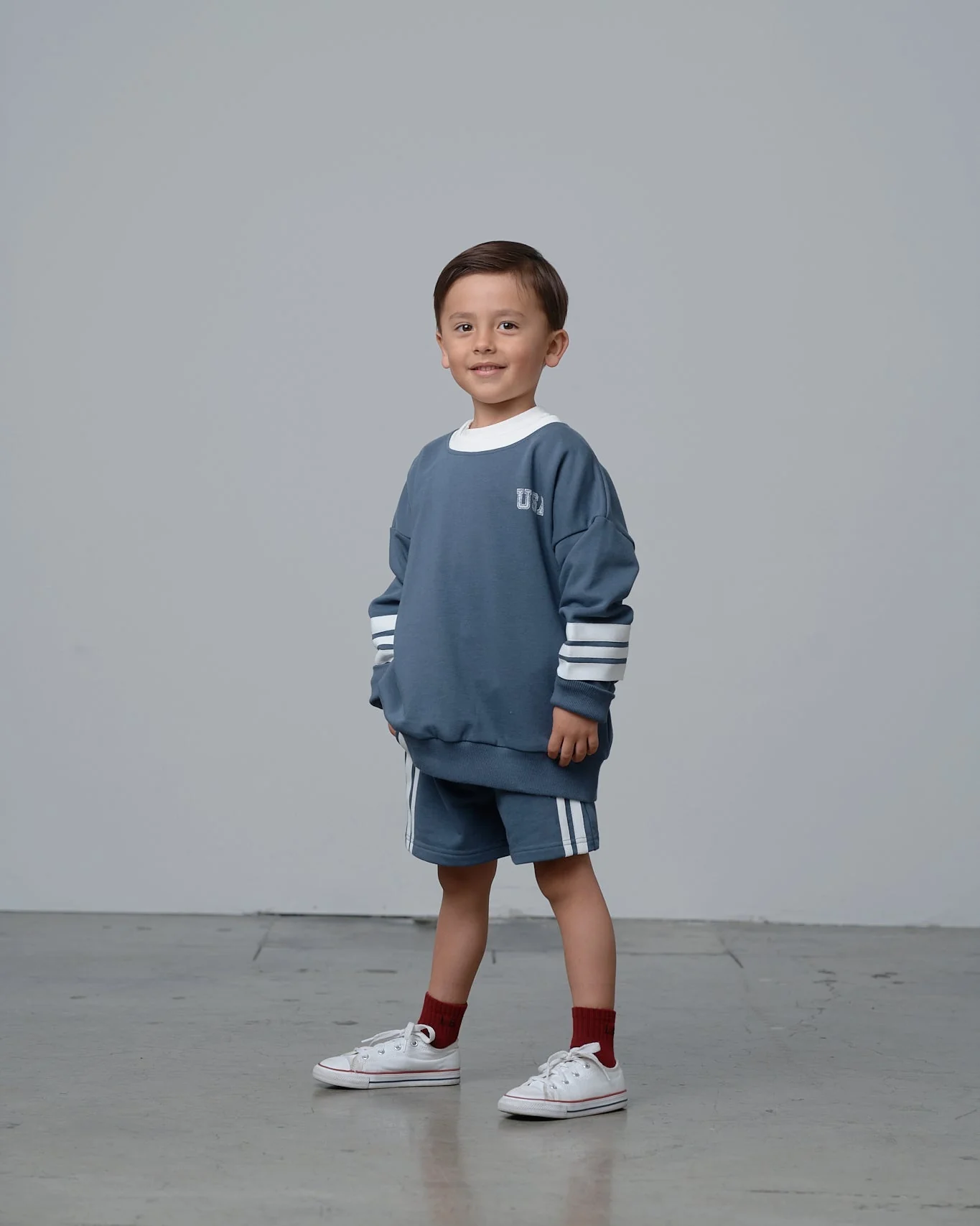 White Stripe Short - Worn Indigo - Image 4