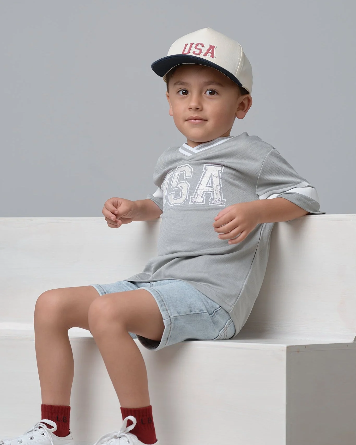 USA Varsity Mesh Tee - Grey - Image 7